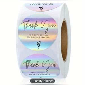 500pcs/roll Rainbow Laser Thank You Decorative Adhesive Stickers, T10MIS